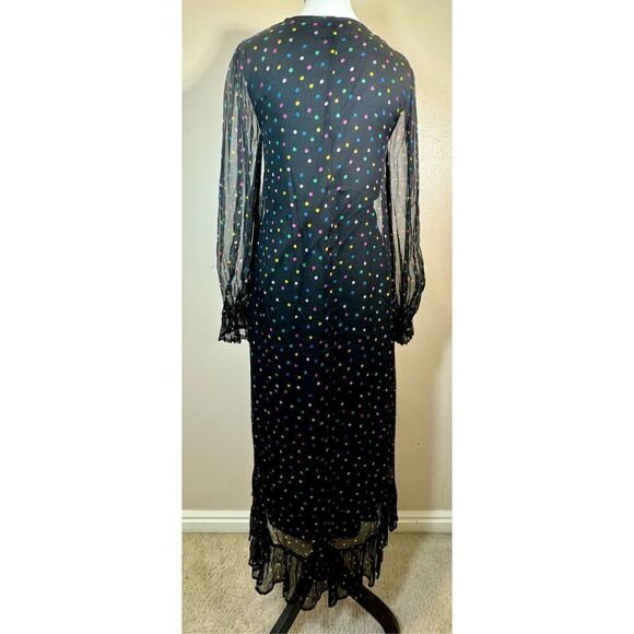 NWOT Essentiel Antwerp Black Multicolored Polka Dots Maxi Dress Size 2 Women's - Picture 2 of 10